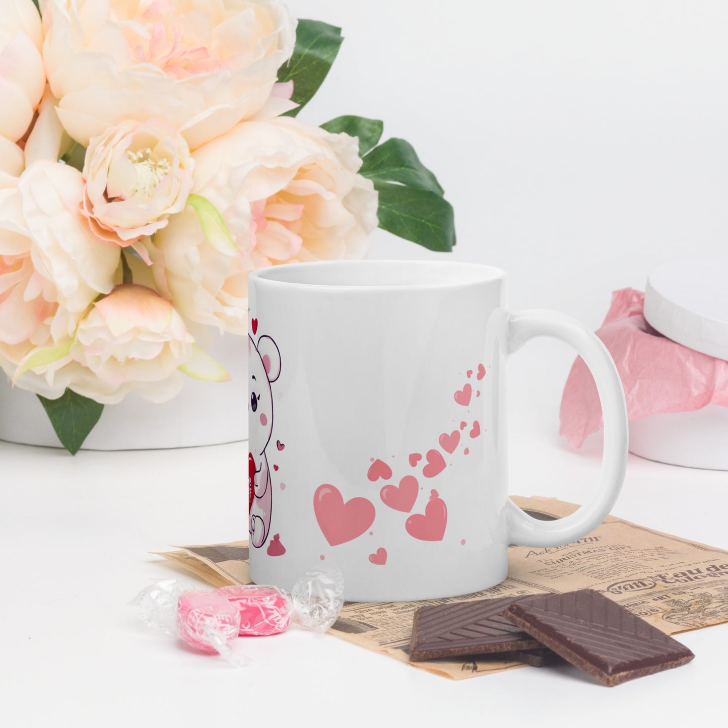 White glossy mug gifts "I love myself" for self love